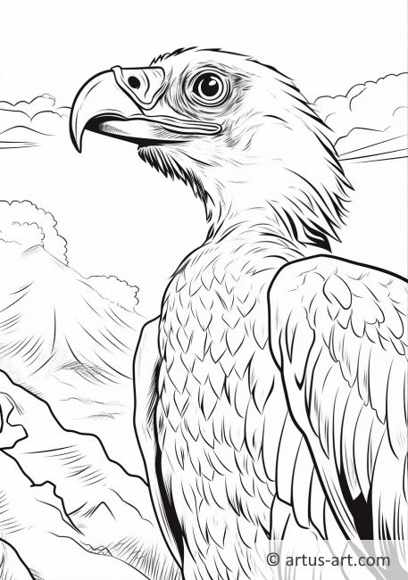 Vulture Peering into the Distance Coloring Page